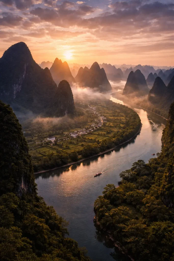 Xingping, Li-Fluss und das 20-Yuan-Motiv